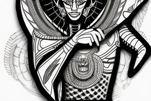 Egyptian Anubis warrior, mechanical body tattoo idea