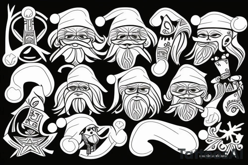 naughty santa tattoo idea
