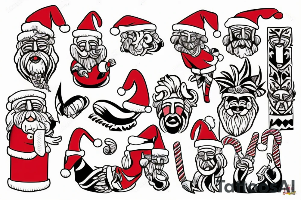 naughty santa tattoo idea