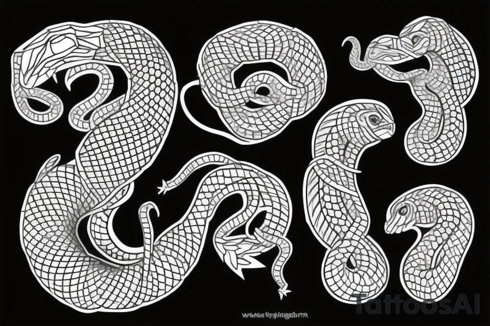 snake eating it's own tail tattoo idea