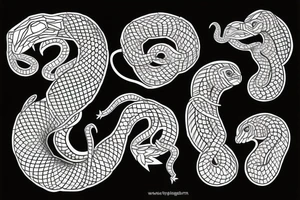 snake eating it's own tail tattoo idea