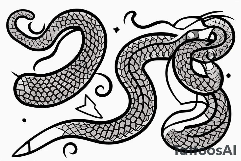snake eating it's own tail tattoo idea