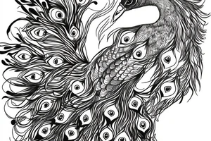 peacock for men on thigh tattoo idea
