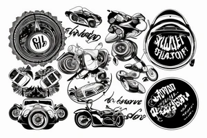 Sunset and a roundabout with car driving tattoo idea