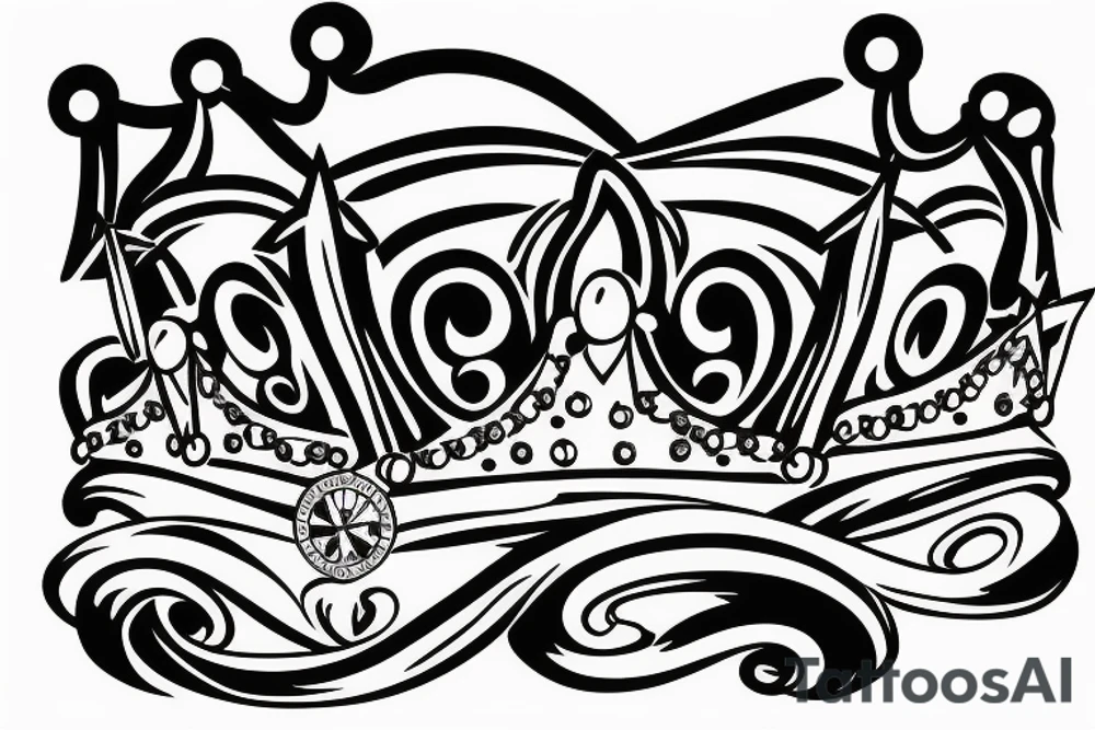 A diamond with a crown on top of it tattoo idea