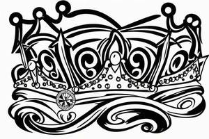 A diamond with a crown on top of it tattoo idea