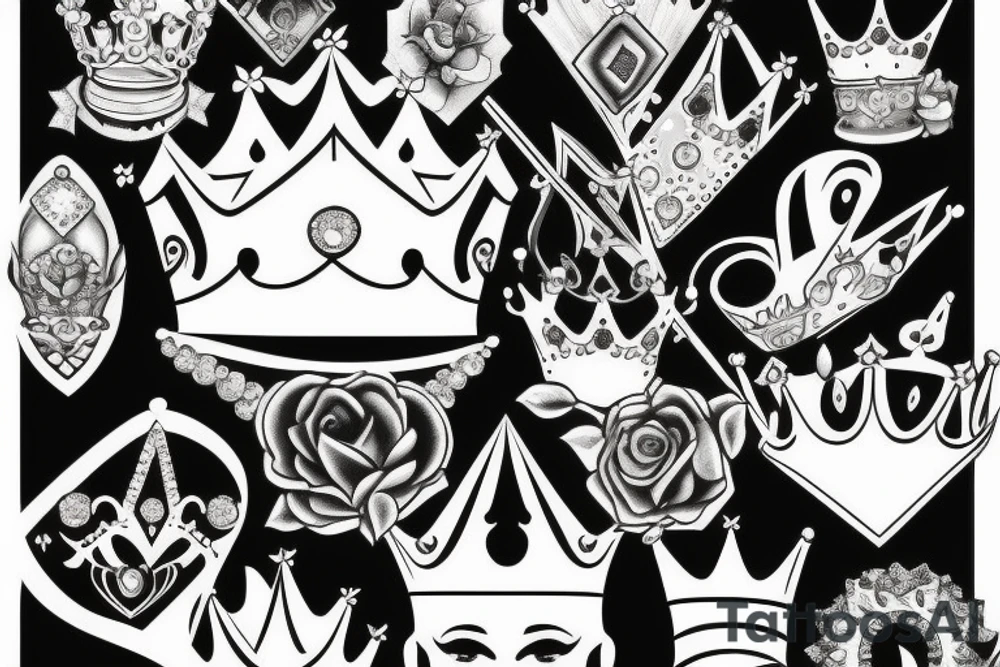 A diamond with a crown on top of it tattoo idea
