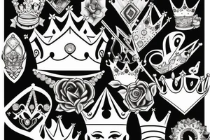 A diamond with a crown on top of it tattoo idea