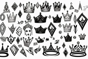 A diamond with a crown on top of it tattoo idea