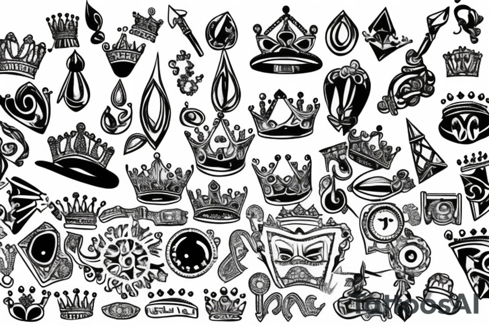 A diamond with a crown on top of it tattoo idea