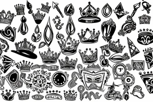 A diamond with a crown on top of it tattoo idea