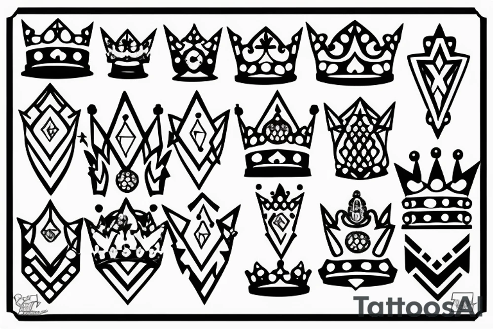 A diamond with a crown on top of it tattoo idea