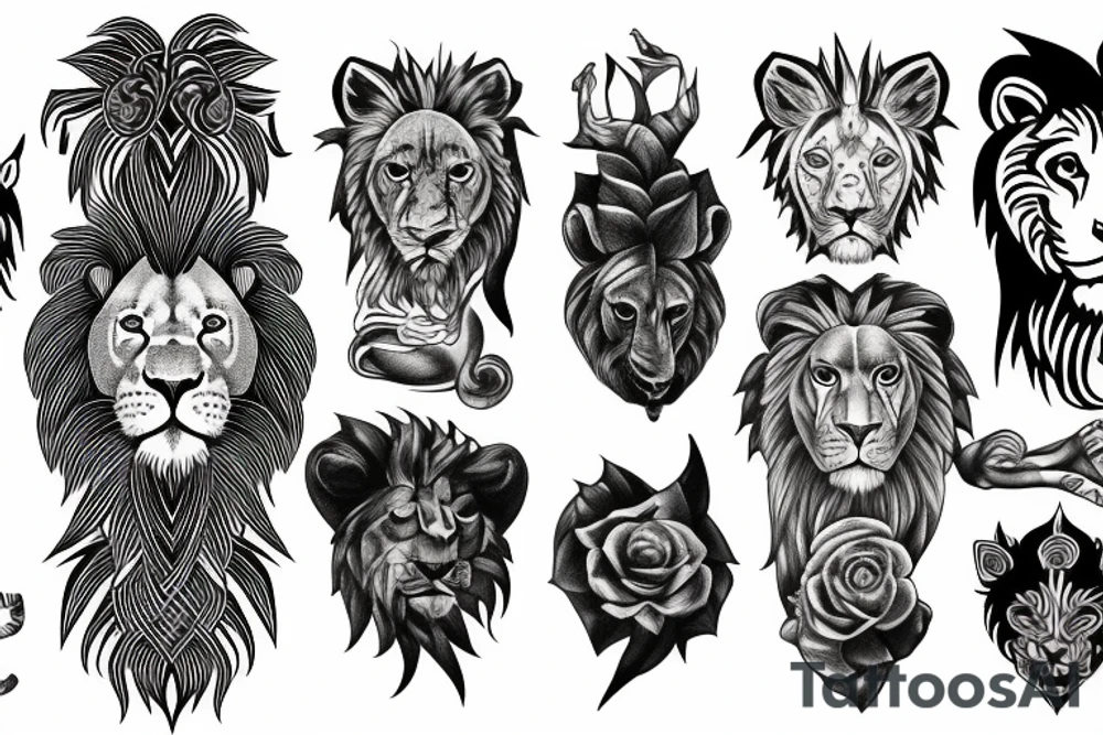 Half lion half human tattoo idea