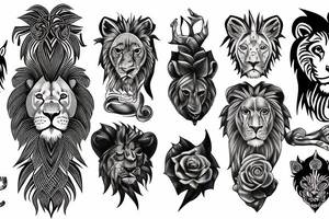 Half lion half human tattoo idea