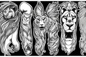 Half lion half human tattoo idea