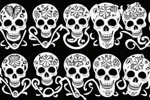 Skeleton sitting on a rocking chair andknitting something tattoo idea