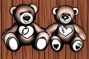 Teddy bear written "Wavhudi 08.01.21." tattoo idea