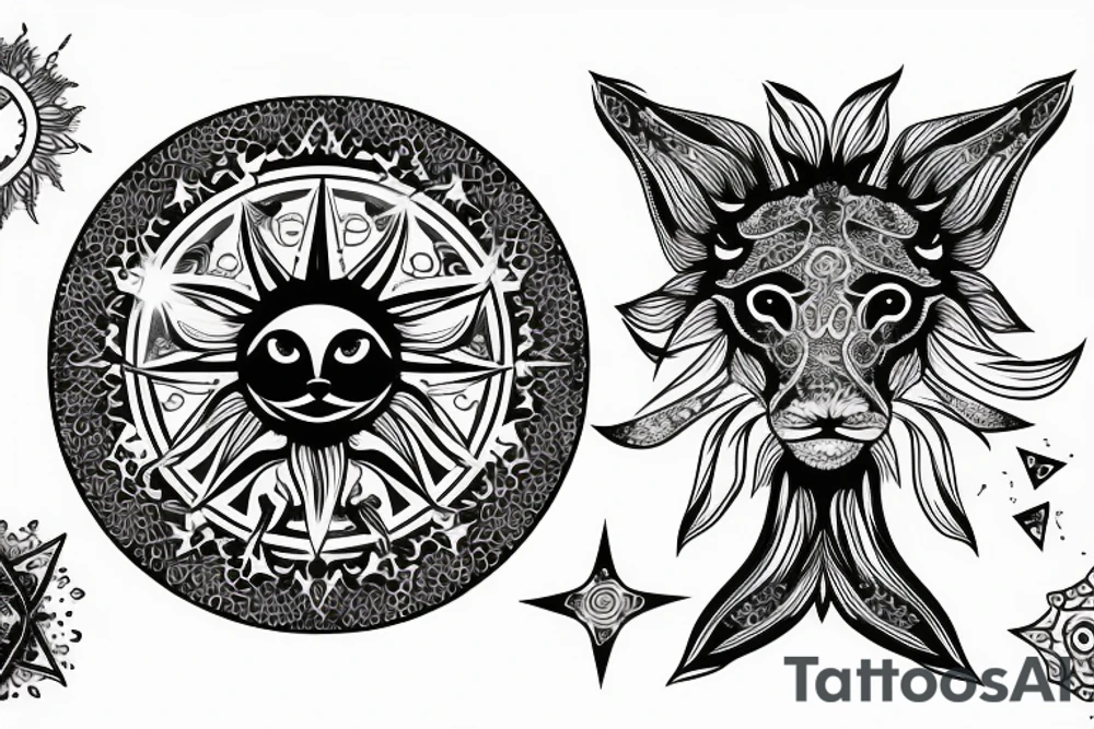 Leo zodiac with a sun tattoo idea