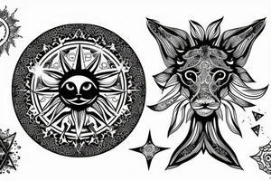 Leo zodiac with a sun tattoo idea