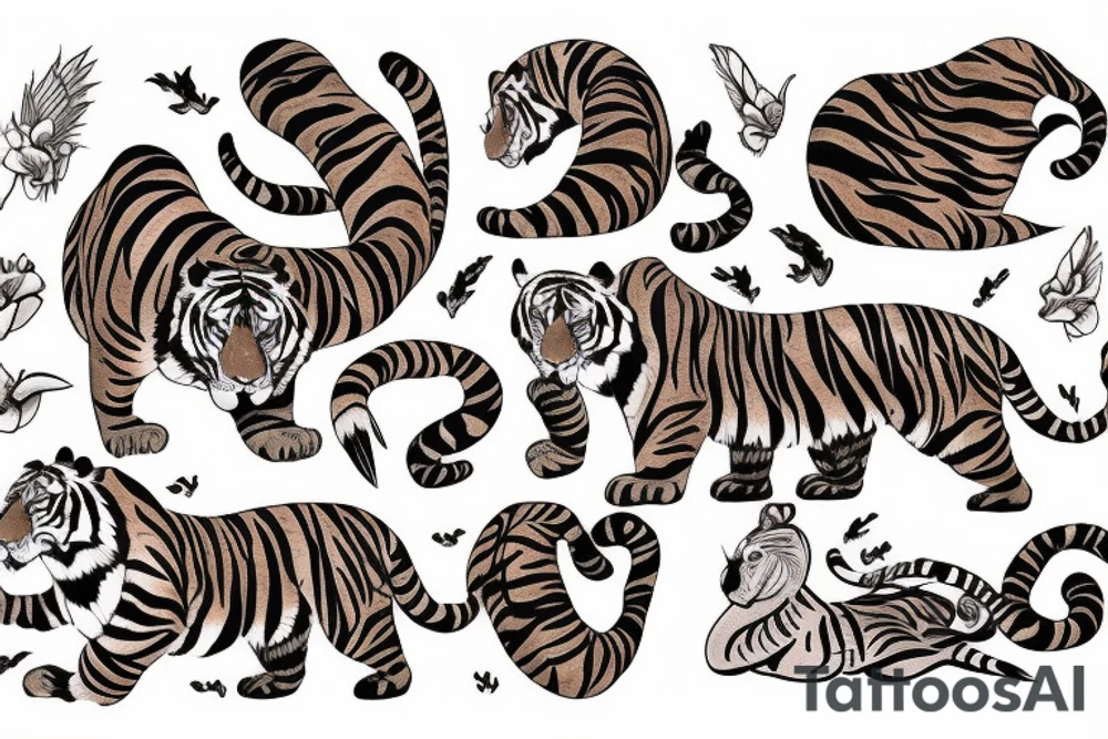 Jia & Mathieu
A tiger and a swan tattoo idea