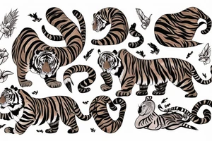 Jia & Mathieu
A tiger and a swan tattoo idea