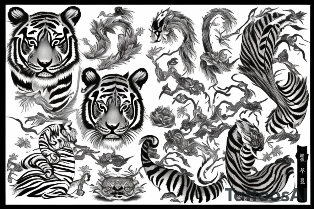 Jia & Mathieu
A tiger and a swan tattoo idea