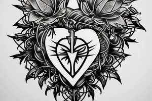 Sacred heart with thorns tattoo idea