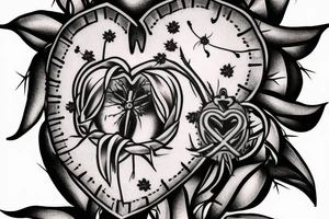 Sacred heart with thorns tattoo idea