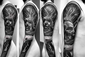 Realism tattoo for the shoulder. Renaissance, Dark, Christianity, Religion. tattoo idea