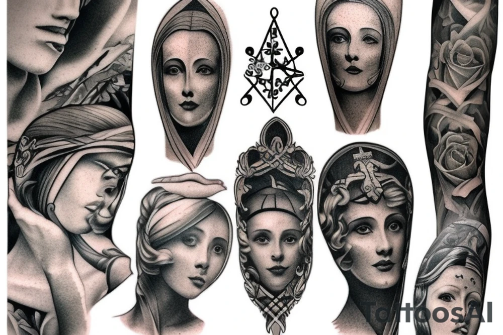 Realism tattoo for the shoulder. Renaissance, Dark, Christianity, Religion. tattoo idea