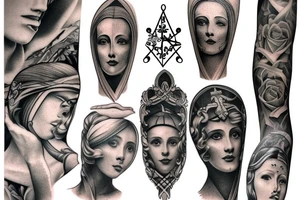 Realism tattoo for the shoulder. Renaissance, Dark, Christianity, Religion. tattoo idea