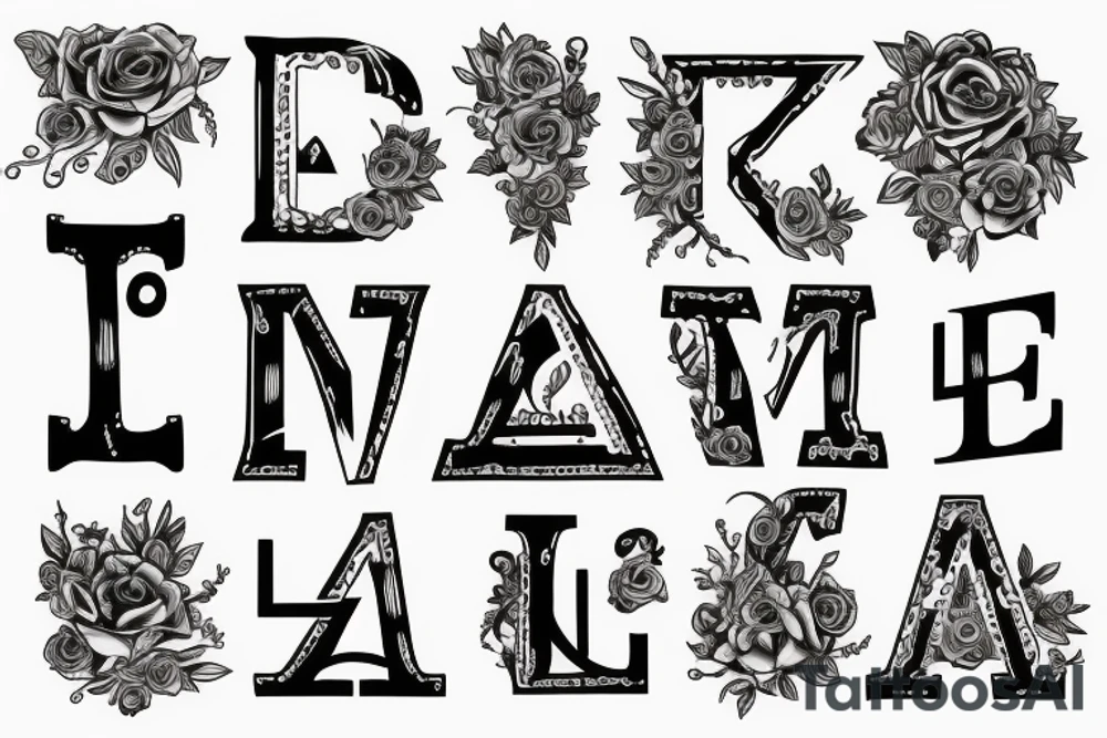A fusion of this letters: L, A, S, R tattoo idea