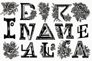 A fusion of this letters: L, A, S, R tattoo idea