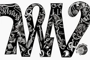 A fusion of this letters: L, A, S, R tattoo idea