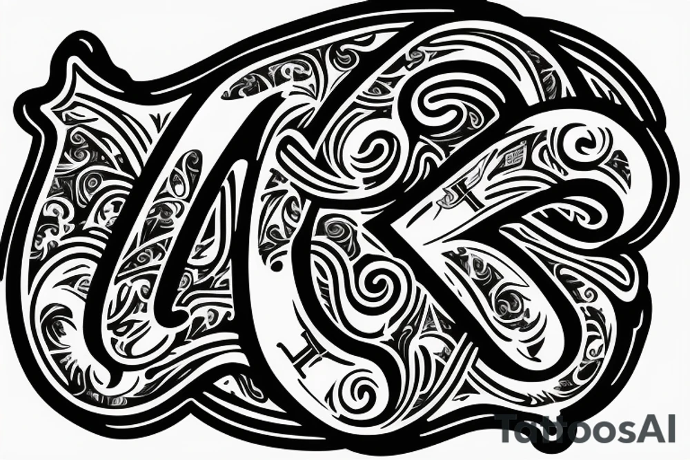 Letters of initials L A R S tattoo idea