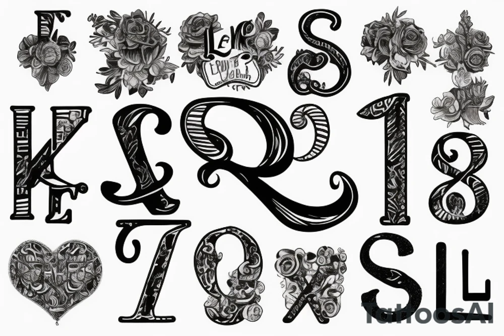 Letters of initials L A R S tattoo idea