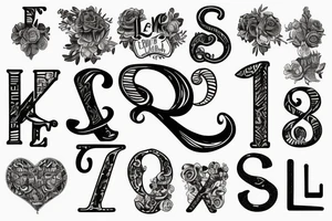 Letters of initials L A R S tattoo idea
