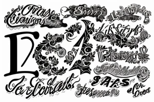 Letters L R A S combined tattoo idea