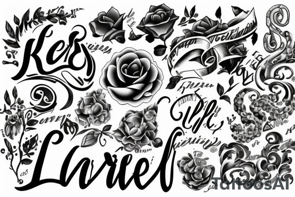 Letters L R A S combined tattoo idea