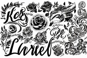 Letters L R A S combined tattoo idea