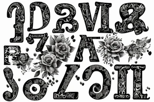 Letters L R A S combined tattoo idea