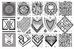 Geometric dot art line and dots tattoo idea