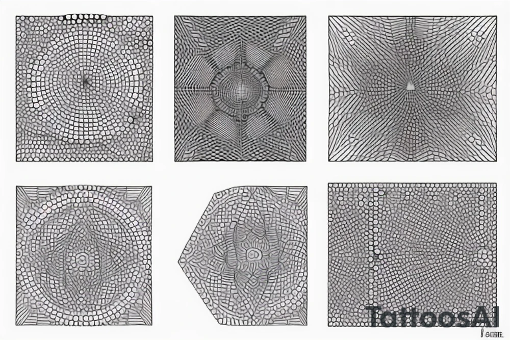 Geometric dot art line and dots tattoo idea
