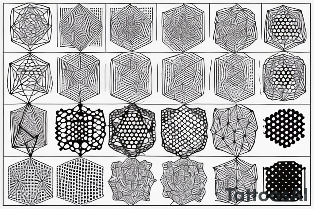 Geometric dot art line and dots tattoo idea
