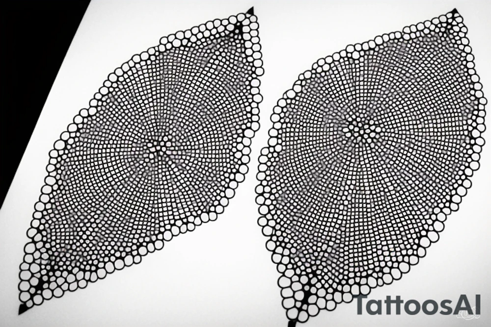 Geometric dot art line and dots tattoo idea