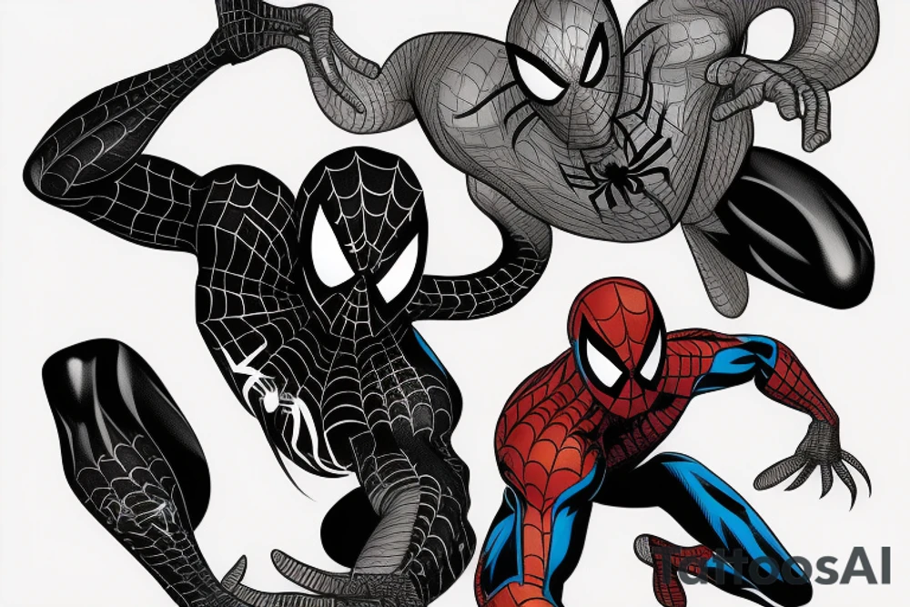 Spider-Man fighting venom tattoo idea