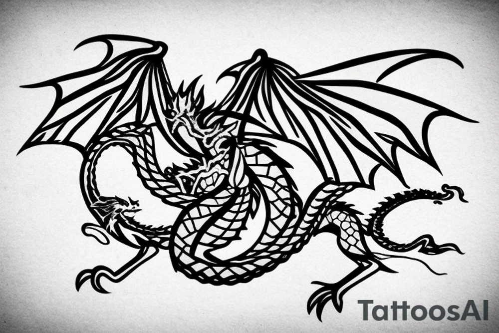 Libra scales with dragon wrapped around it tattoo idea
