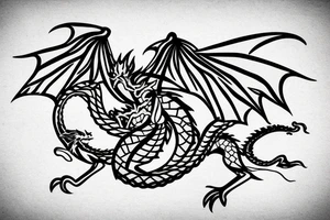 Libra scales with dragon wrapped around it tattoo idea