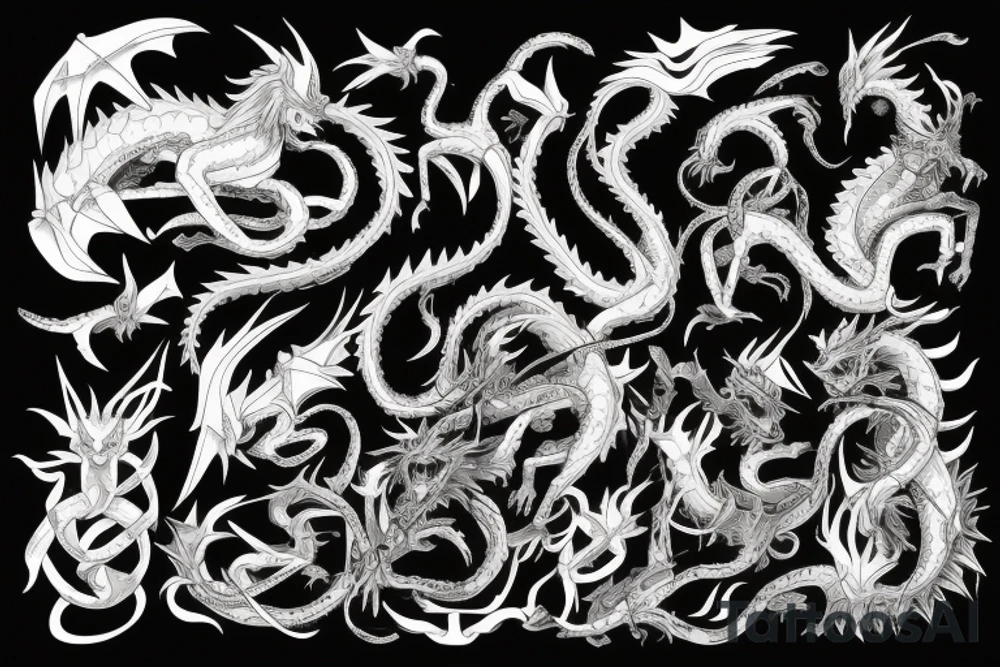 Anime Dragon wrapped around libra scales of justice tattoo idea