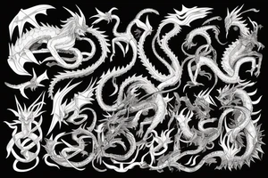 Anime Dragon wrapped around libra scales of justice tattoo idea